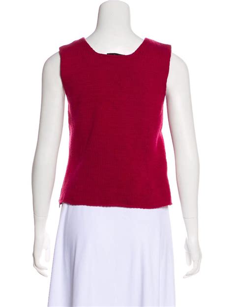 prada sleeveless top|Prada nylon scoop neck top.